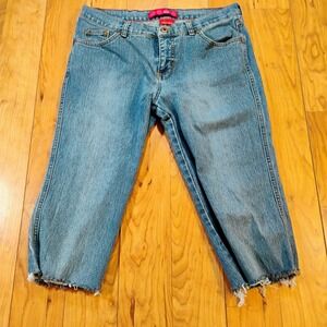GLO JEANS Women's Junior Sz 11 Denim Capris Blue Cropped Pants GUC